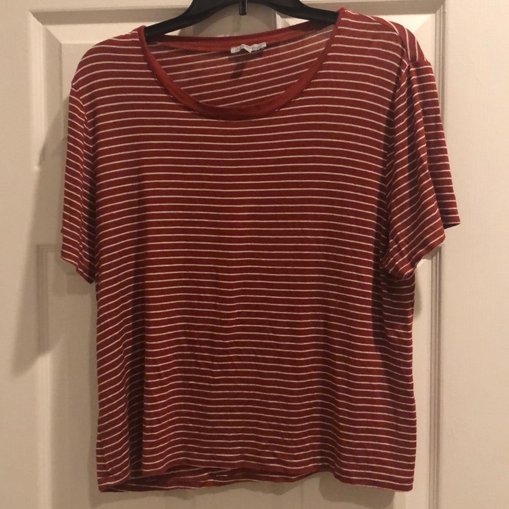 Orange and White Striped Shirt